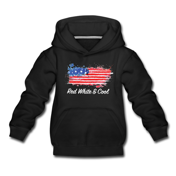 Kids‘ Premium Hoodie-"Red White & Cool" - black