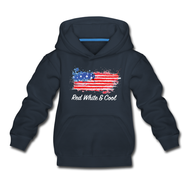 Kids‘ Premium Hoodie-"Red White & Cool" - navy