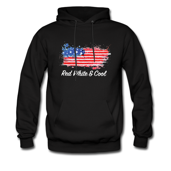 Men's Hoodie - "Red White & Cool" - black