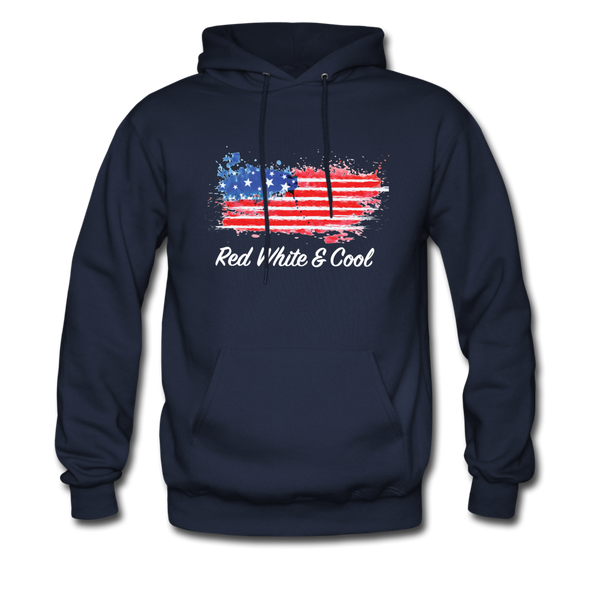 Men's Hoodie - "Red White & Cool" - navy