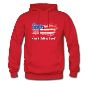 Men's Hoodie - "Red White & Cool" - red