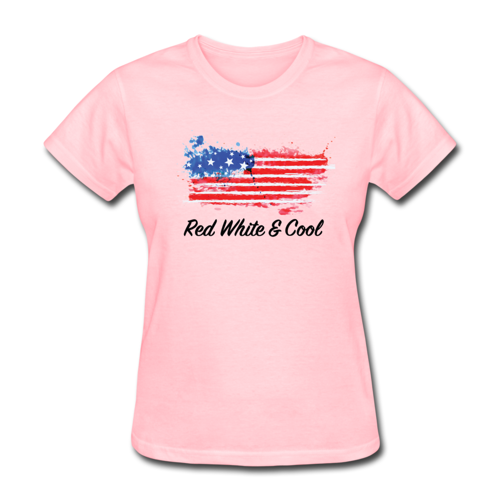 Women's T-Shirt- "Red White & Cool" - pink