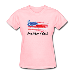 Women's T-Shirt- "Red White & Cool" - pink