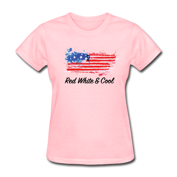 Women's T-Shirt- "Red White & Cool" - pink