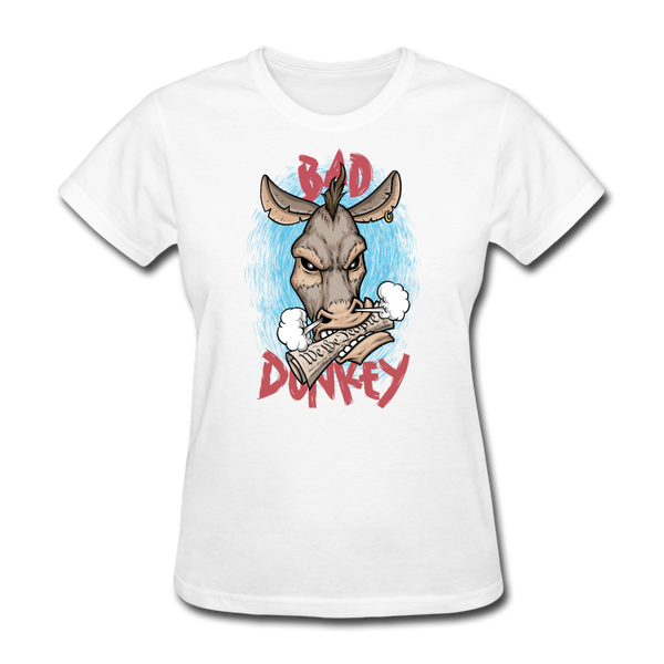 Women's T-Shirt- "Bad Donkey" - white