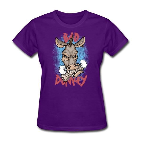Women's T-Shirt- "Bad Donkey" - purple