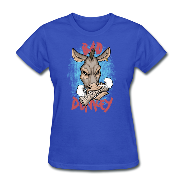 Women's T-Shirt- "Bad Donkey" - royal blue