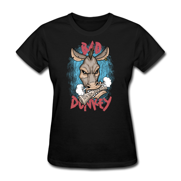 Women's T-Shirt- "Bad Donkey" - black