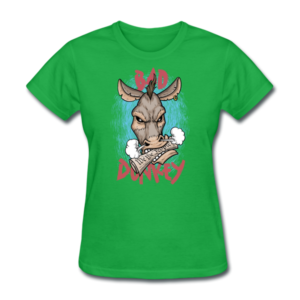 Women's T-Shirt- "Bad Donkey" - bright green