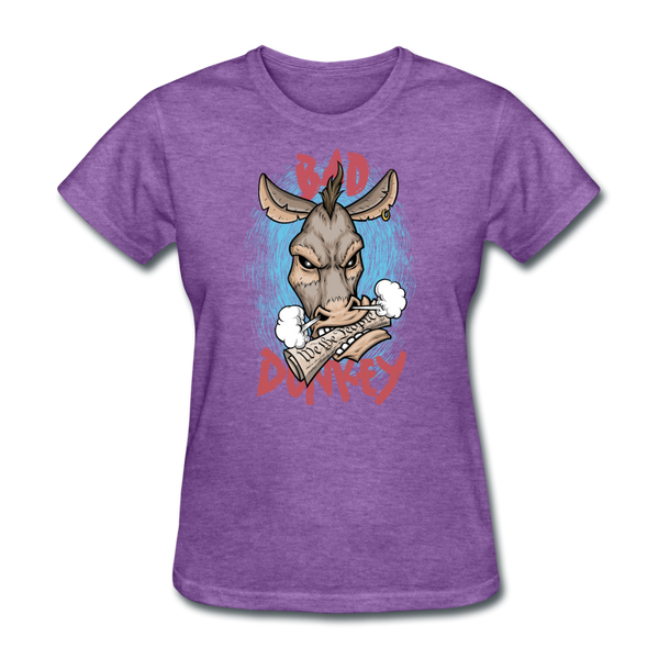 Women's T-Shirt- "Bad Donkey" - purple heather