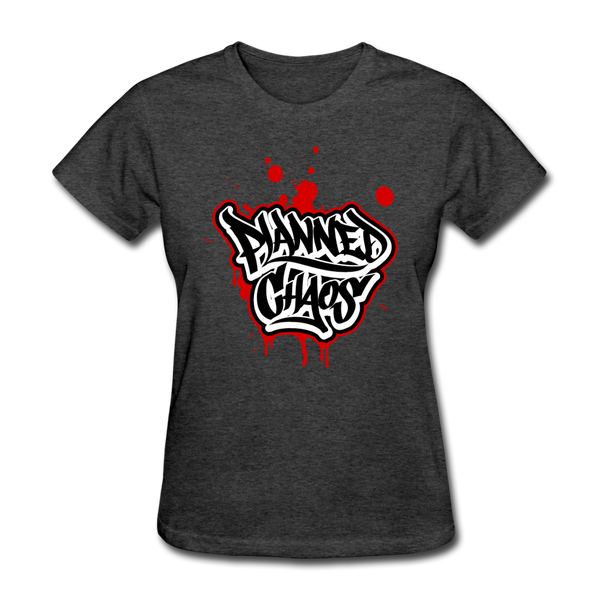 Women's T-Shirt- "Planned Chaos" Graffiti Style - heather black