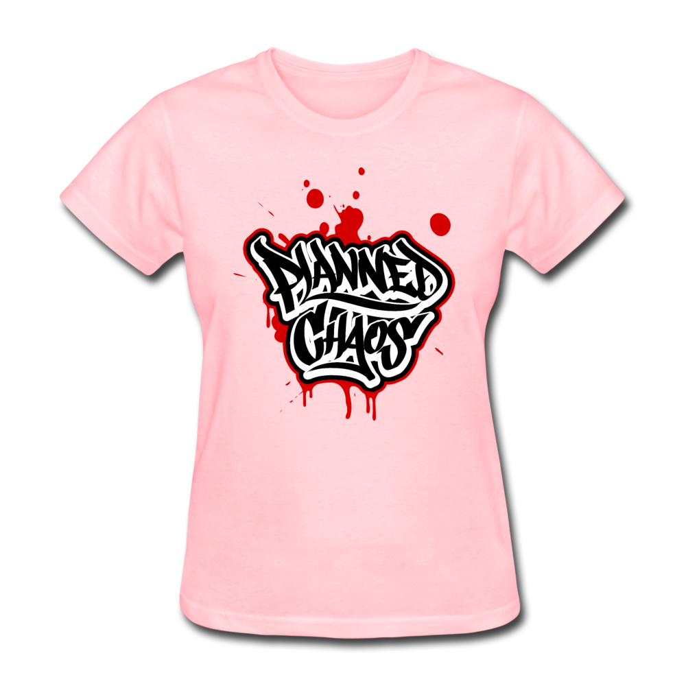 Women's T-Shirt- "Planned Chaos" Graffiti Style - pink