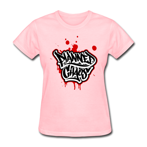 Women's T-Shirt- "Planned Chaos" Graffiti Style - pink