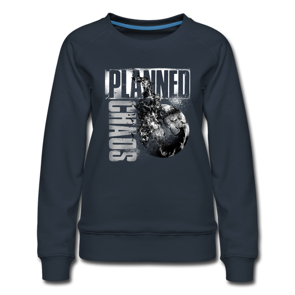 Women’s Sweatshirt- "Planned Chaos" Burning Earth - navy