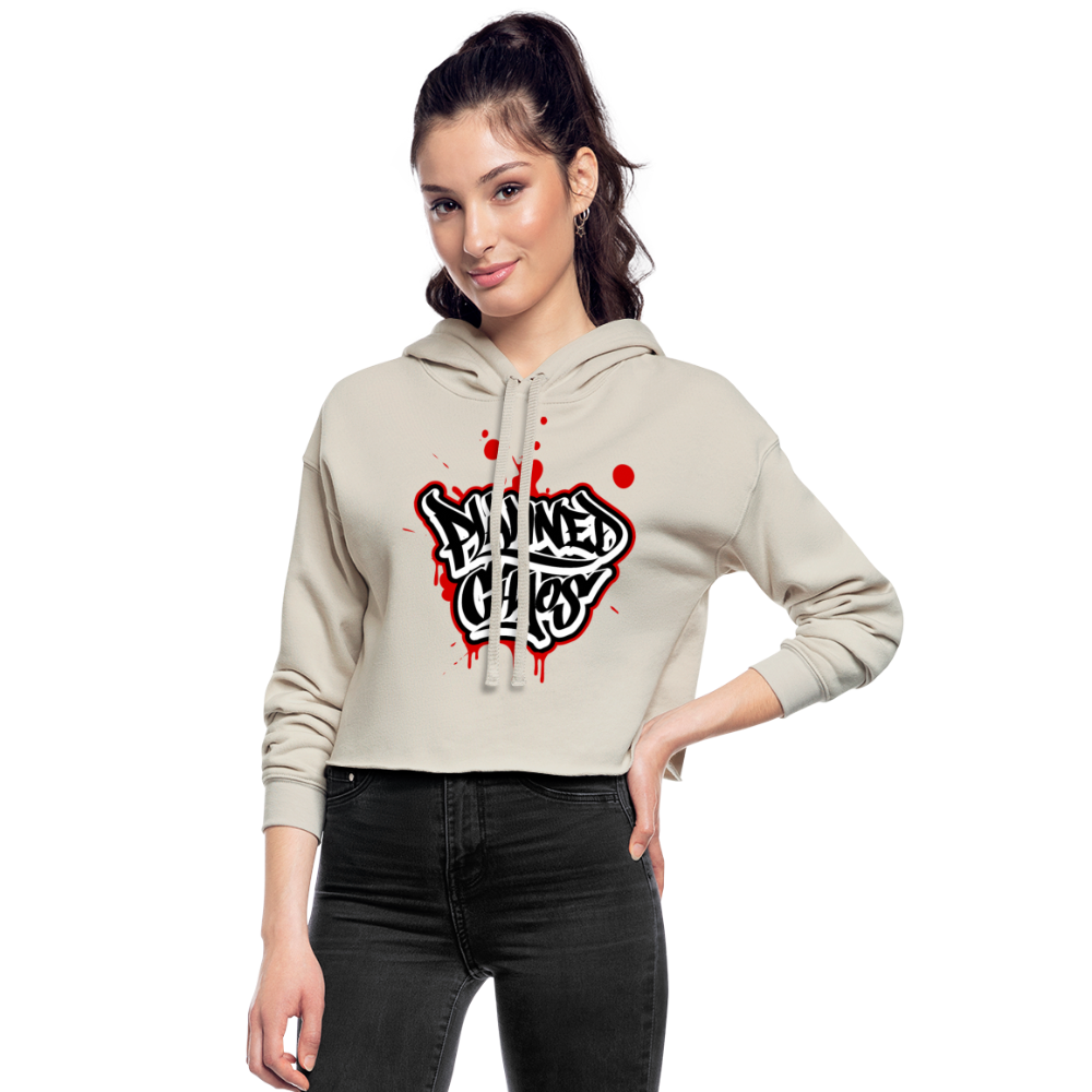 Women's Cropped Hoodie- "Planned Chaos" Graffiti Style - dust