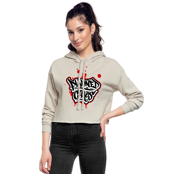 Women's Cropped Hoodie- "Planned Chaos" Graffiti Style - dust
