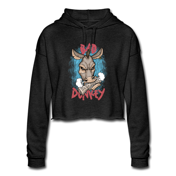 Women's Cropped Hoodie - deep heather
