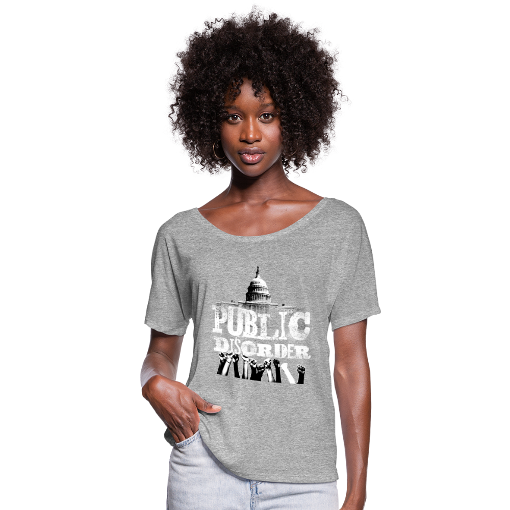 Public Disorder Raising Fists Women’s Flowy T-Shirt - heather gray