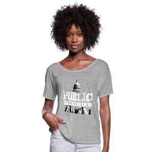 Public Disorder Raising Fists Women’s Flowy T-Shirt - heather gray