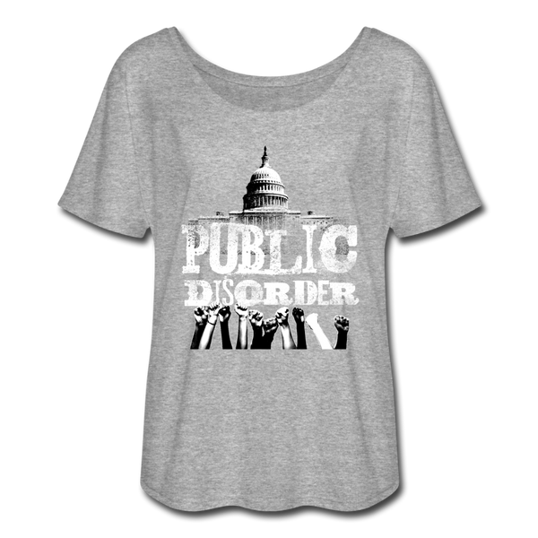 Public Disorder Raising Fists Women’s Flowy T-Shirt - heather gray