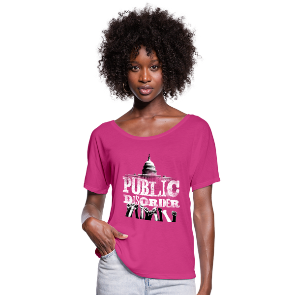 Public Disorder Raising Fists Women’s Flowy T-Shirt - dark pink