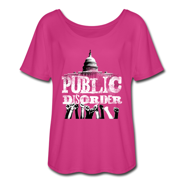 Public Disorder Raising Fists Women’s Flowy T-Shirt - dark pink