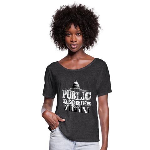 Public Disorder Raising Fists Women’s Flowy T-Shirt - charcoal gray
