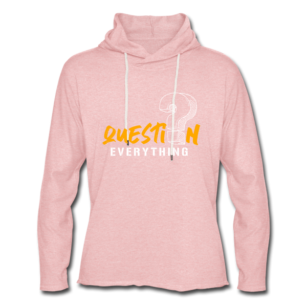 Unisex Lightweight Terry Hoodie - cream heather pink