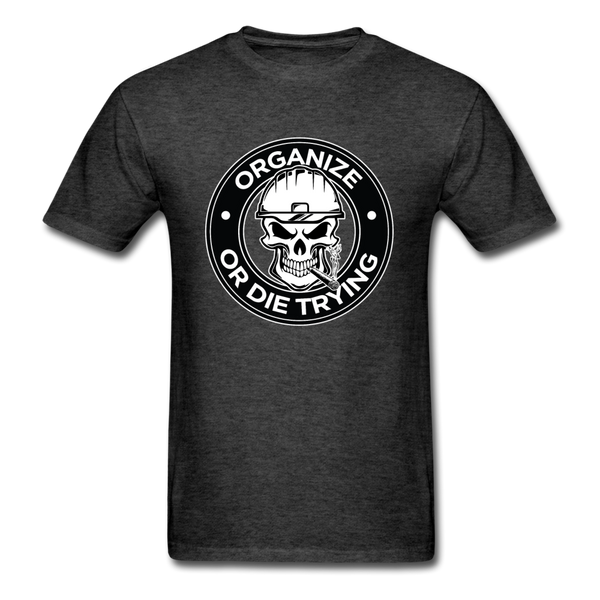 Men's T-Shirt-"Organize or Die Trying" - heather black