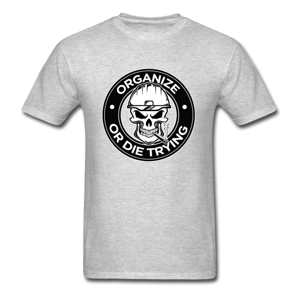 Men's T-Shirt-"Organize or Die Trying" - heather gray