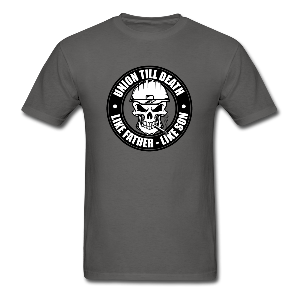 Men's T Shirt - "Union Till Death Like Father Like Son" - charcoal