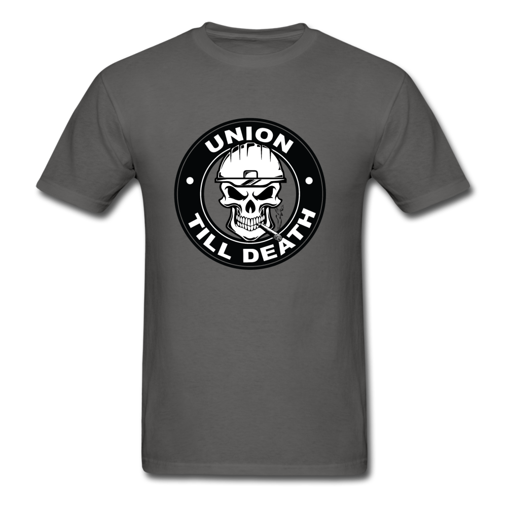 Men's T-Shirt- "Union till Death" - charcoal