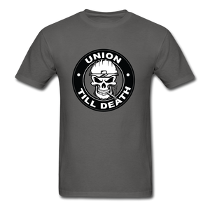 Men's T-Shirt- "Union till Death" - charcoal