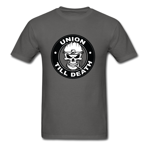 Men's T-Shirt- "Union till Death" - charcoal