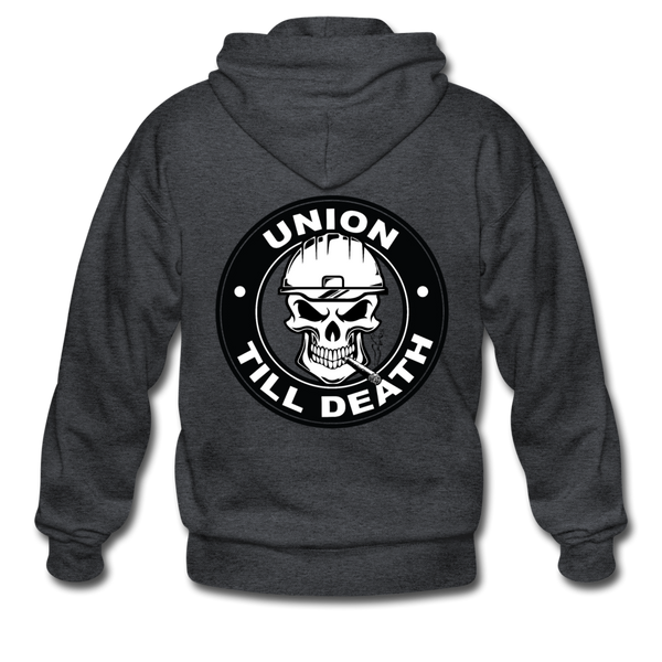 Gildan Heavy Blend Adult Zip Hoodie- "Union till Death" - deep heather
