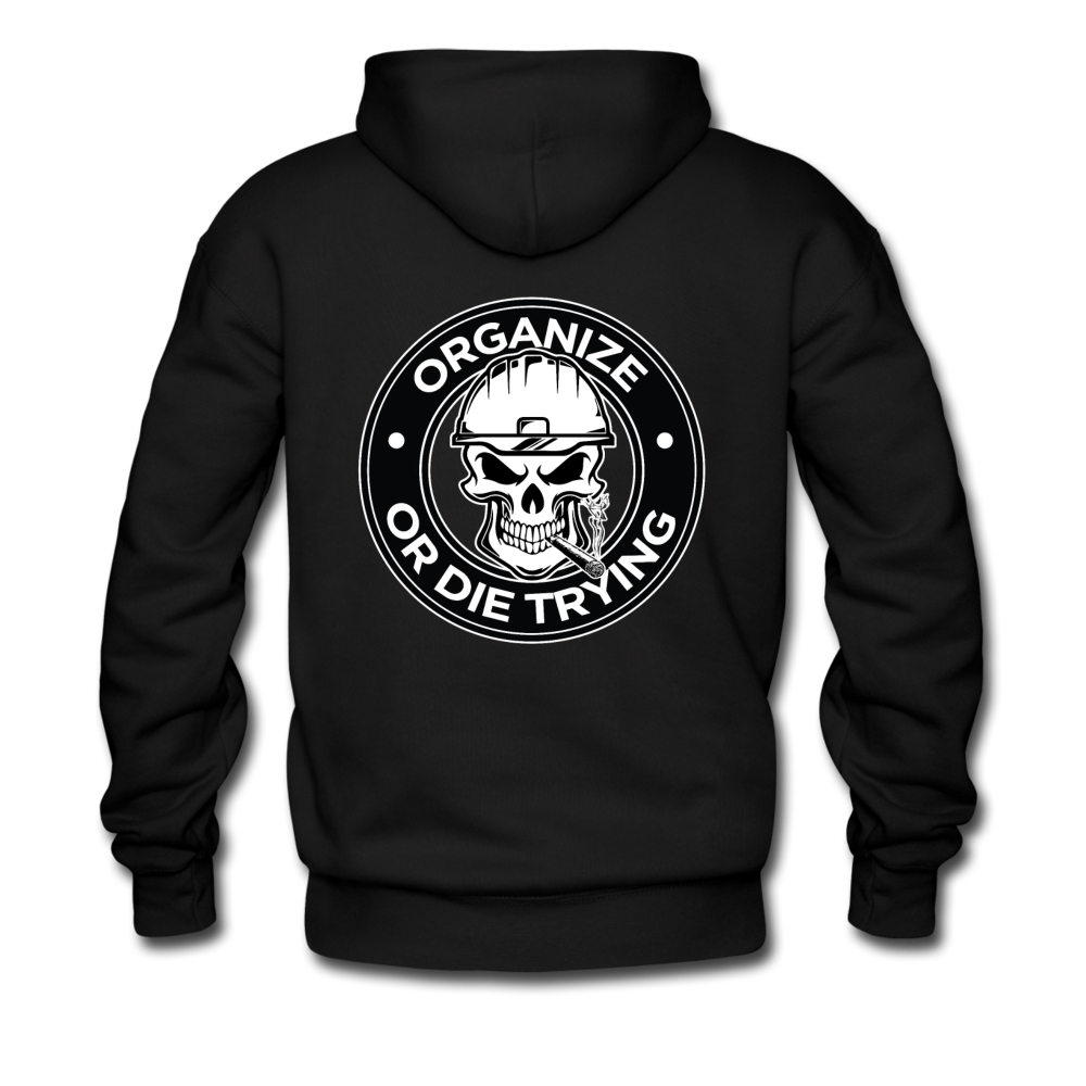 Men's Pullover Hoodie-"Organize or Die Trying" - black