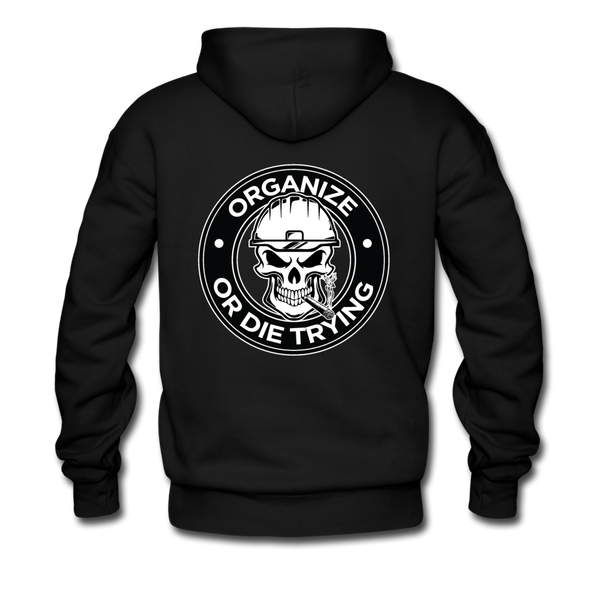 Men's Pullover Hoodie-"Organize or Die Trying" - black
