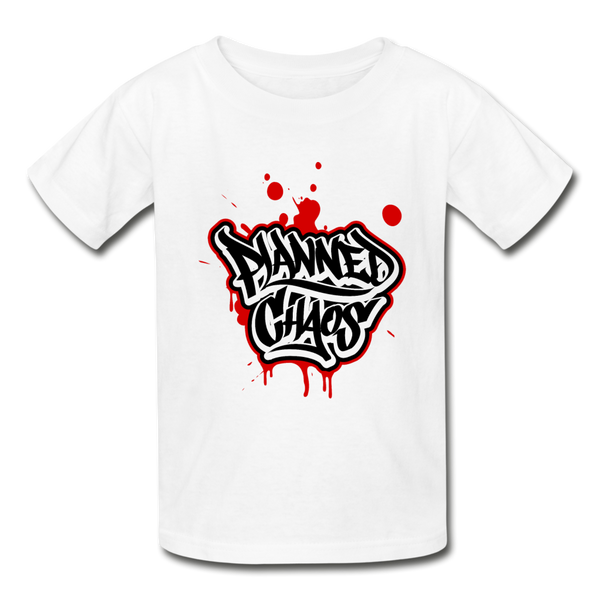Kids T-Shirt- "Planned Chaos" Graffiti - white