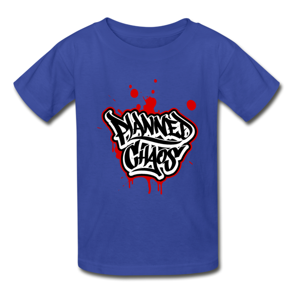 Kids T-Shirt- "Planned Chaos" Graffiti - royal blue