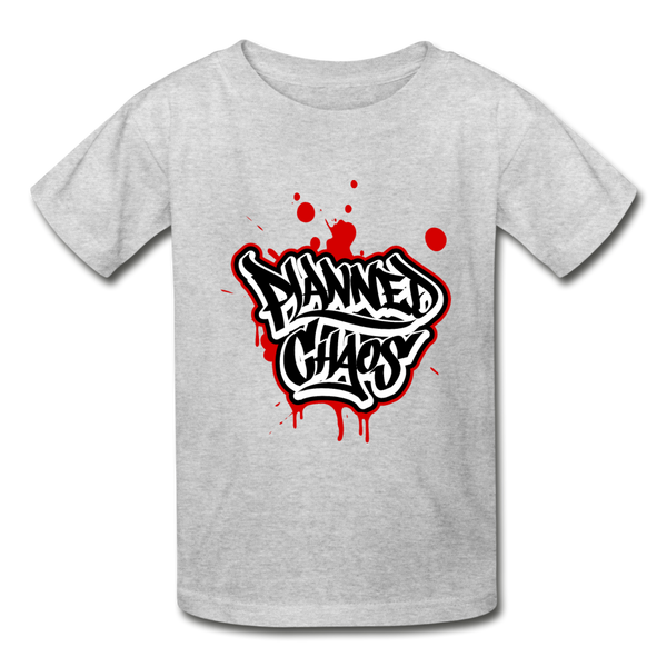 Kids T-Shirt- "Planned Chaos" Graffiti - heather gray