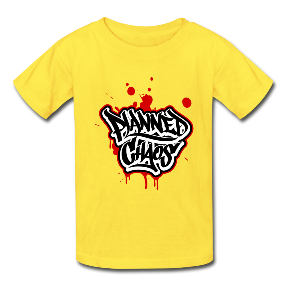 Kids T-Shirt- "Planned Chaos" Graffiti - yellow