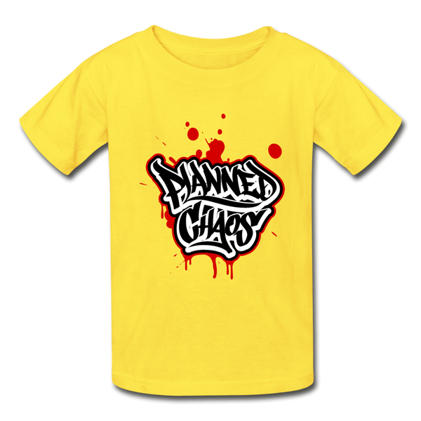 Kids T-Shirt- "Planned Chaos" Graffiti - yellow
