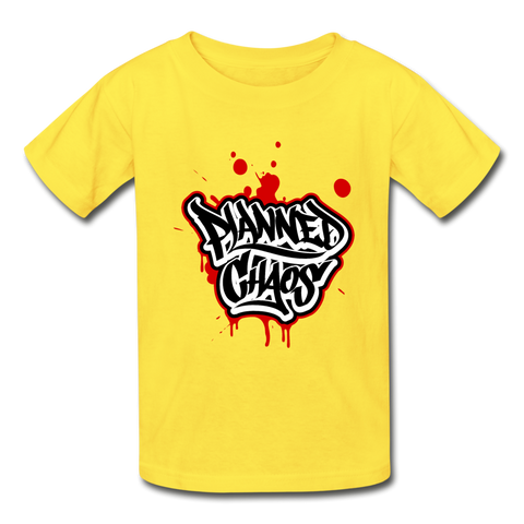 Kids T-Shirt- "Planned Chaos" Graffiti - yellow