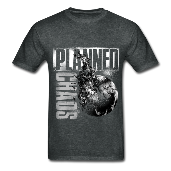 Adult Unisex T-Shirt- "Planned Chaos" Burning Earth - deep heather