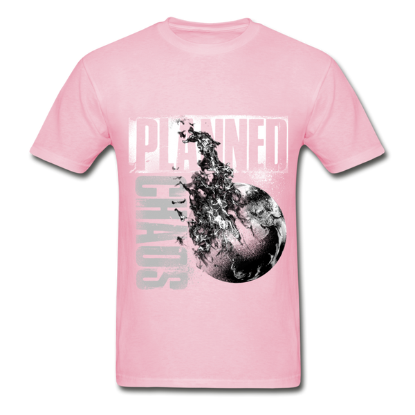 Adult Unisex T-Shirt- "Planned Chaos" Burning Earth - light pink