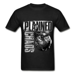 Adult Unisex T-Shirt- "Planned Chaos" Burning Earth - black