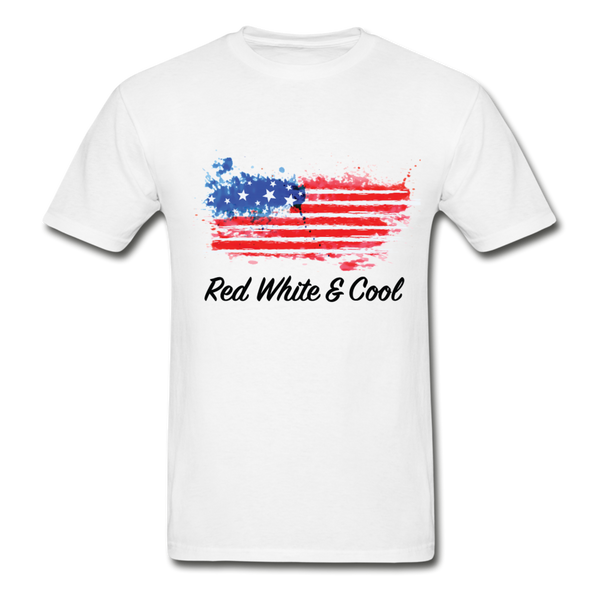 Adult T-Shirt - "Red White & Cool" - white