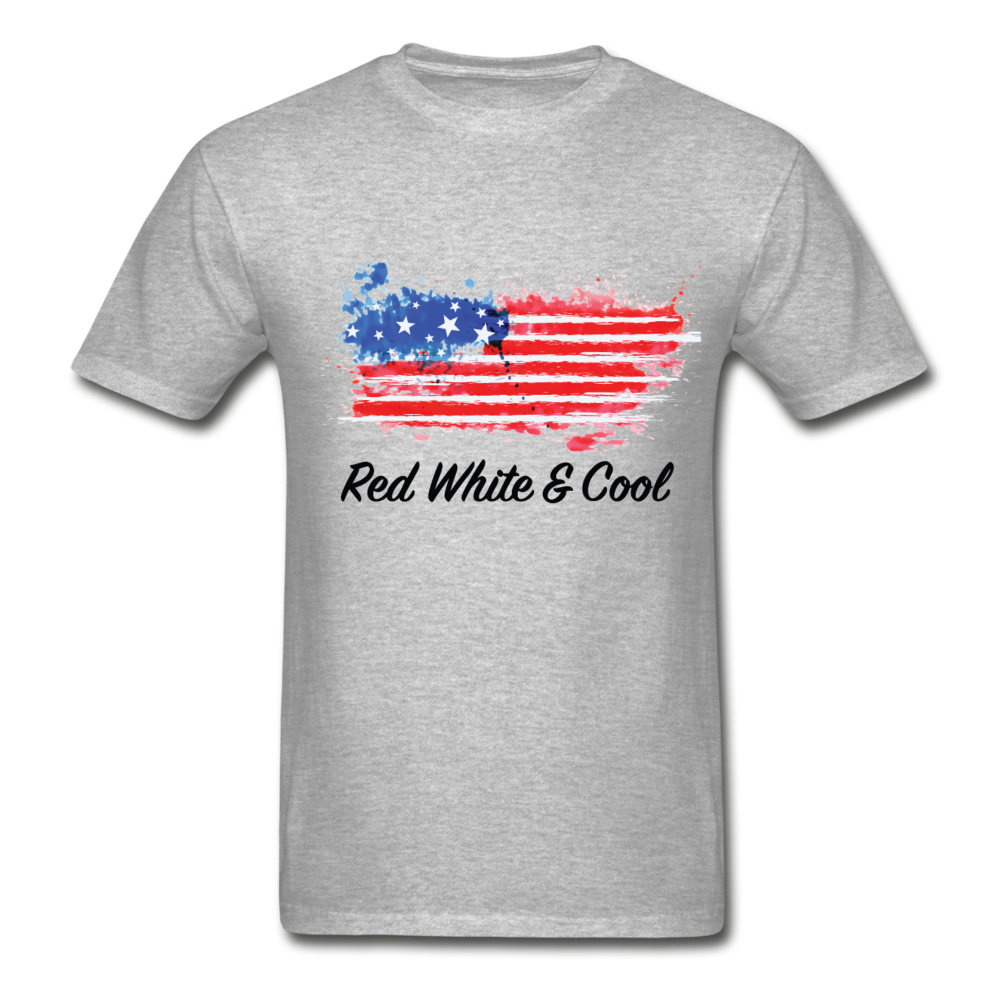 Adult T-Shirt - "Red White & Cool" - heather gray