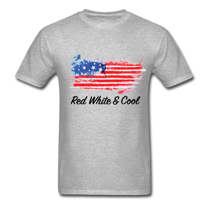 Adult T-Shirt - "Red White & Cool" - heather gray