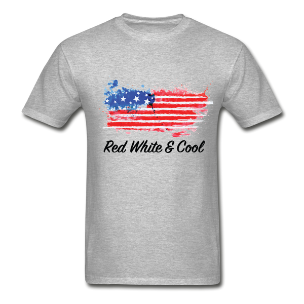Adult T-Shirt - "Red White & Cool" - heather gray